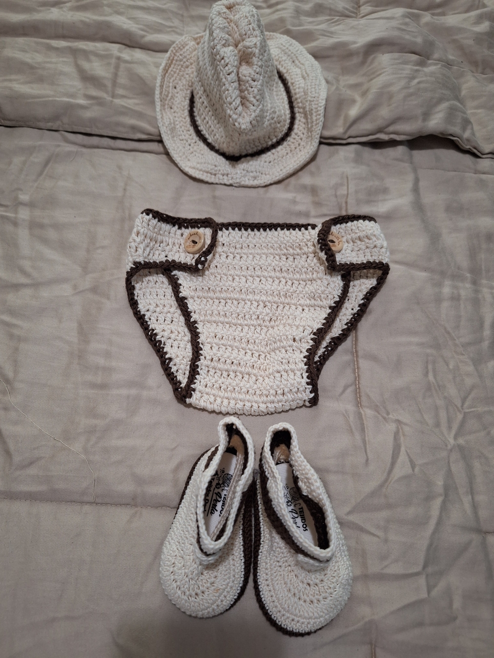 Handmade Crocheted Baby Cowboy Set